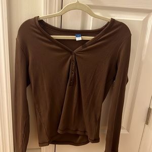 super cute brown long sleeve. never worn!